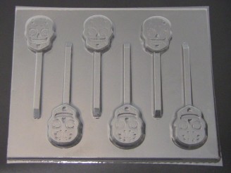 3555 Sugar Skulls Day of the Dead II Chocolate or Hard Candy Lollipop Mold